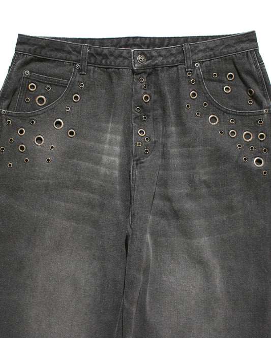 EYELET BAGGY DENIM