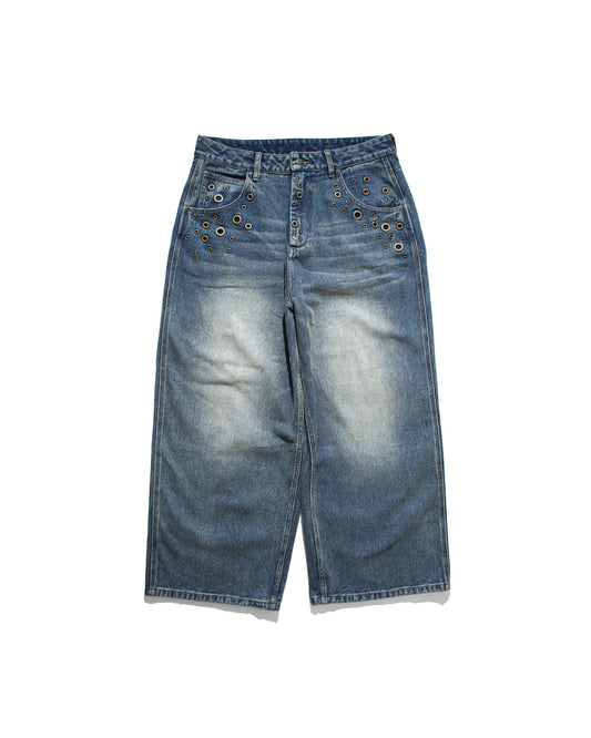 EYELET BAGGY DENIM