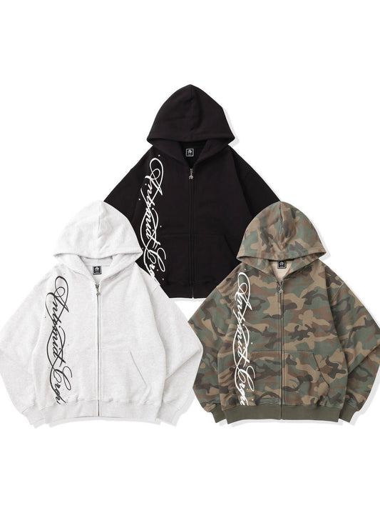 Antimid Script Logo Zip Hoodie