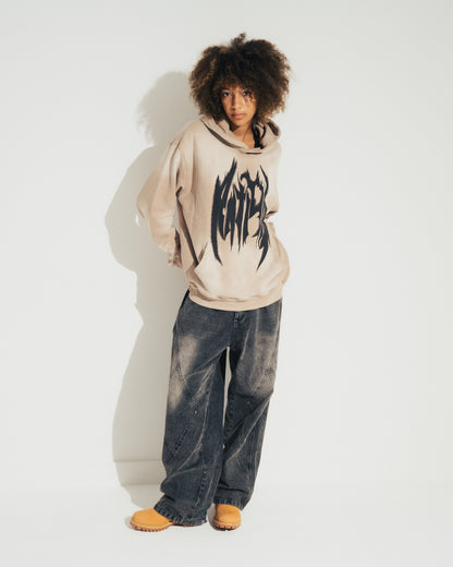 PIGMENT LOGO HOODIE - BEIGE