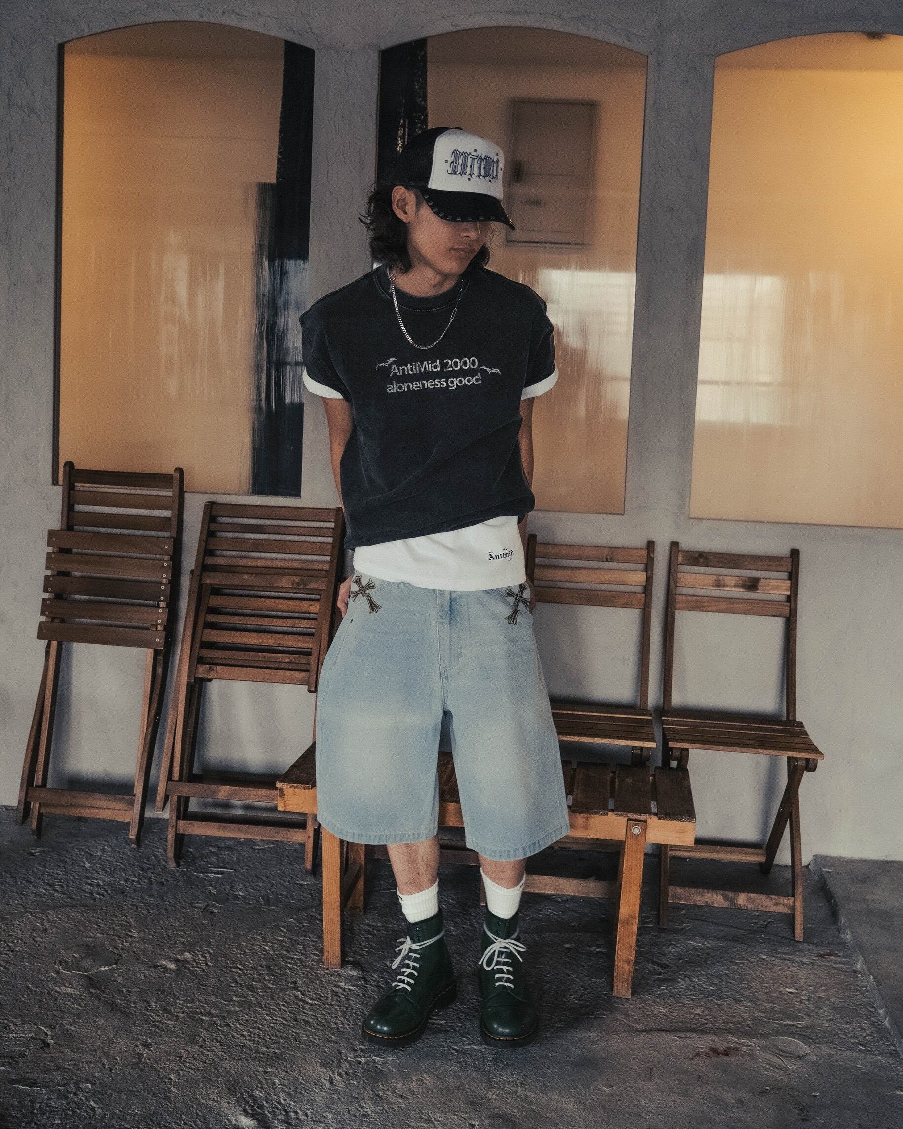 CROSS DENIM SHORTS – ANTIMID