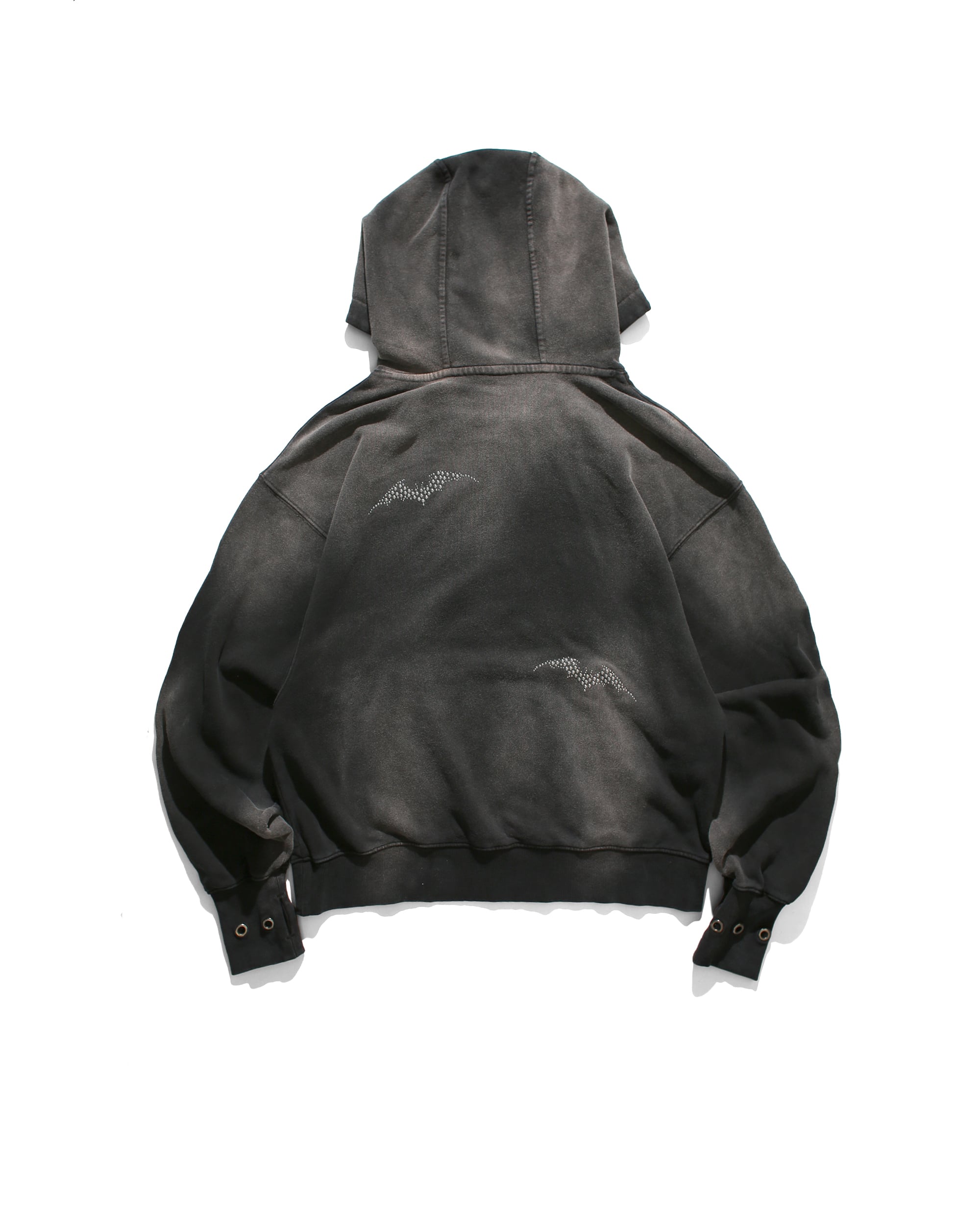 トップス antimid PIGMENT BACK PRINT HOODIE ANTIMID STUDS HOODIE