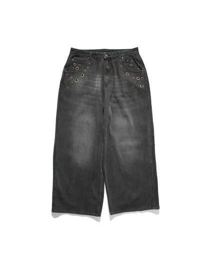 EYELET BAGGY DENIM free