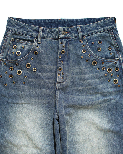 EYELET BAGGY DENIM free