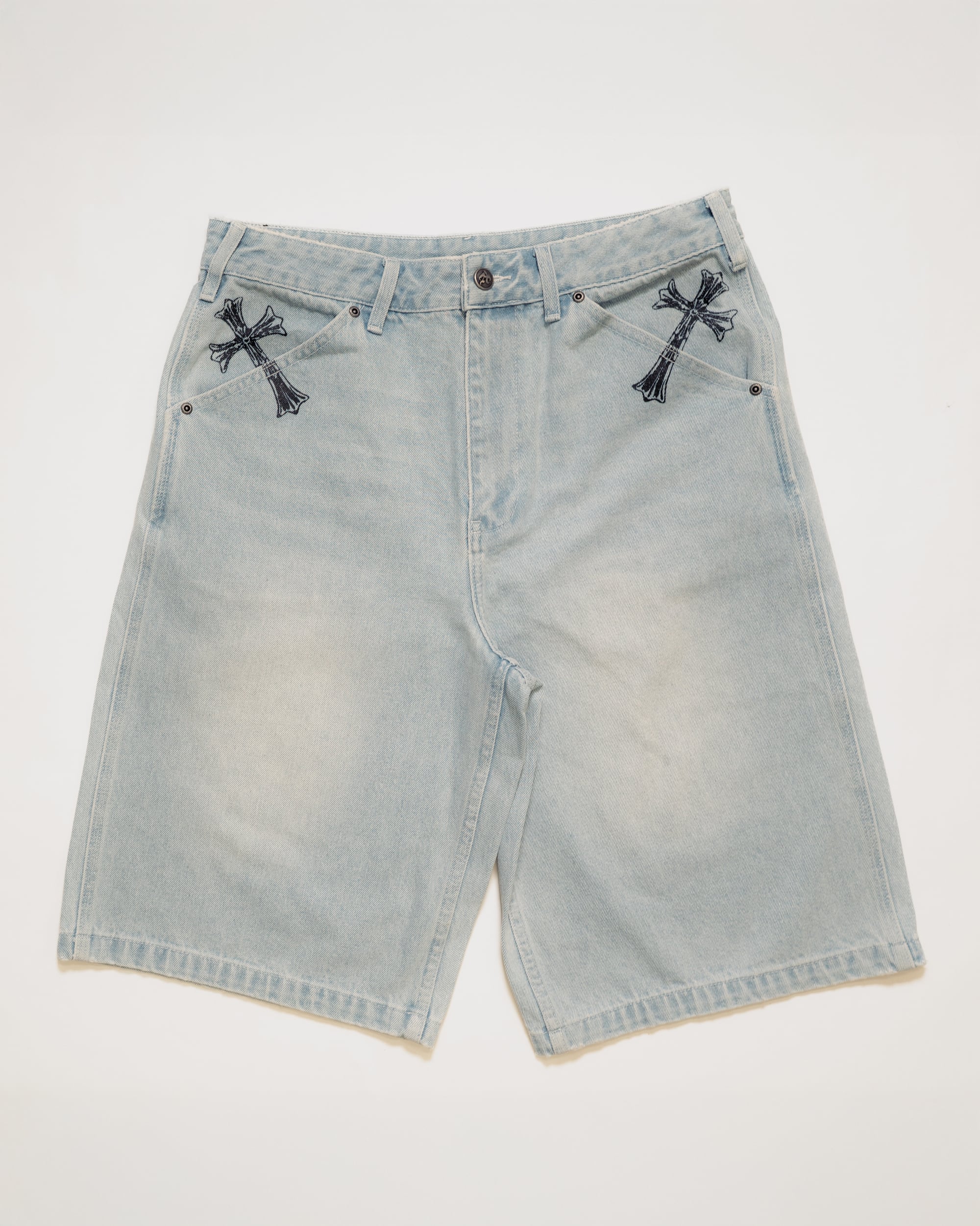 CROSS DENIM SHORTS – ANTIMID