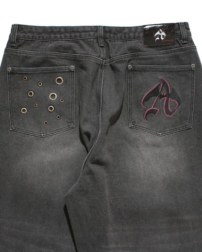 EYELET BAGGY DENIM free