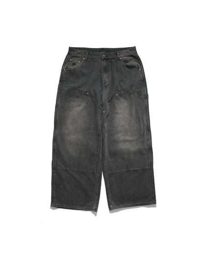 DOUBLE KNEE BAGGY DENIM